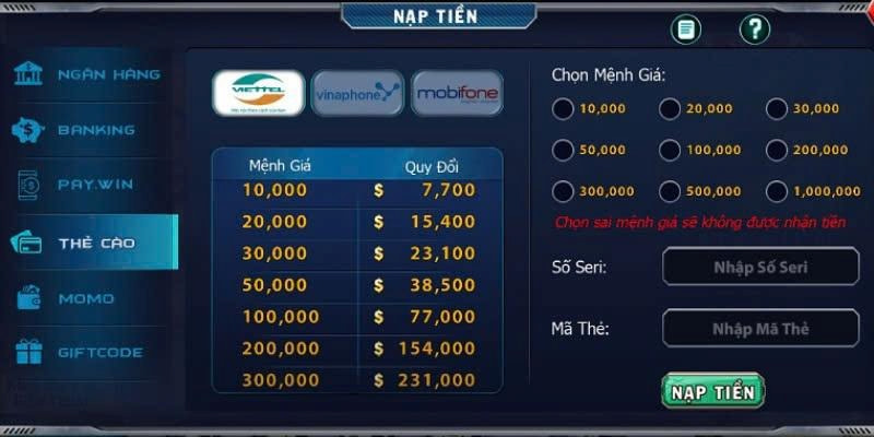 Nạp Tiền B52 Club Nạp Tiền Qua Ngân Hàng Nội Địa